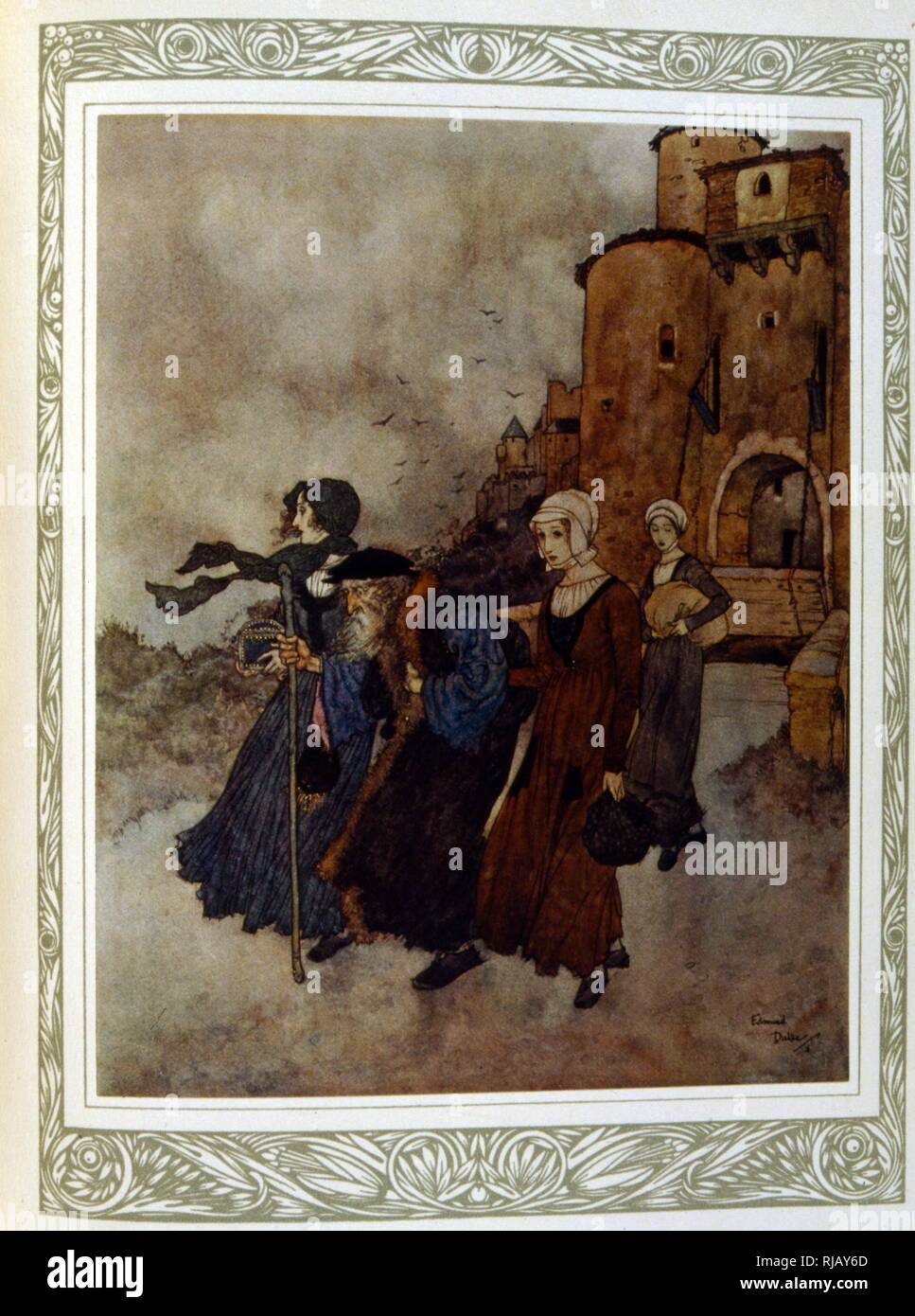 Illustrated French edition of Stories by Hans Christian Anderson, illustrated by    Edmund Dulac (1882 – 1953), French-born, British naturalised magazine illustrator, book illustrator Stock Photo