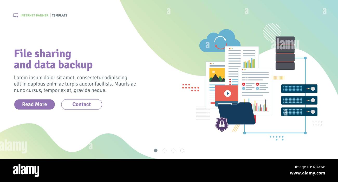 File sharing and data backup. Shared data, documents, videos and photos