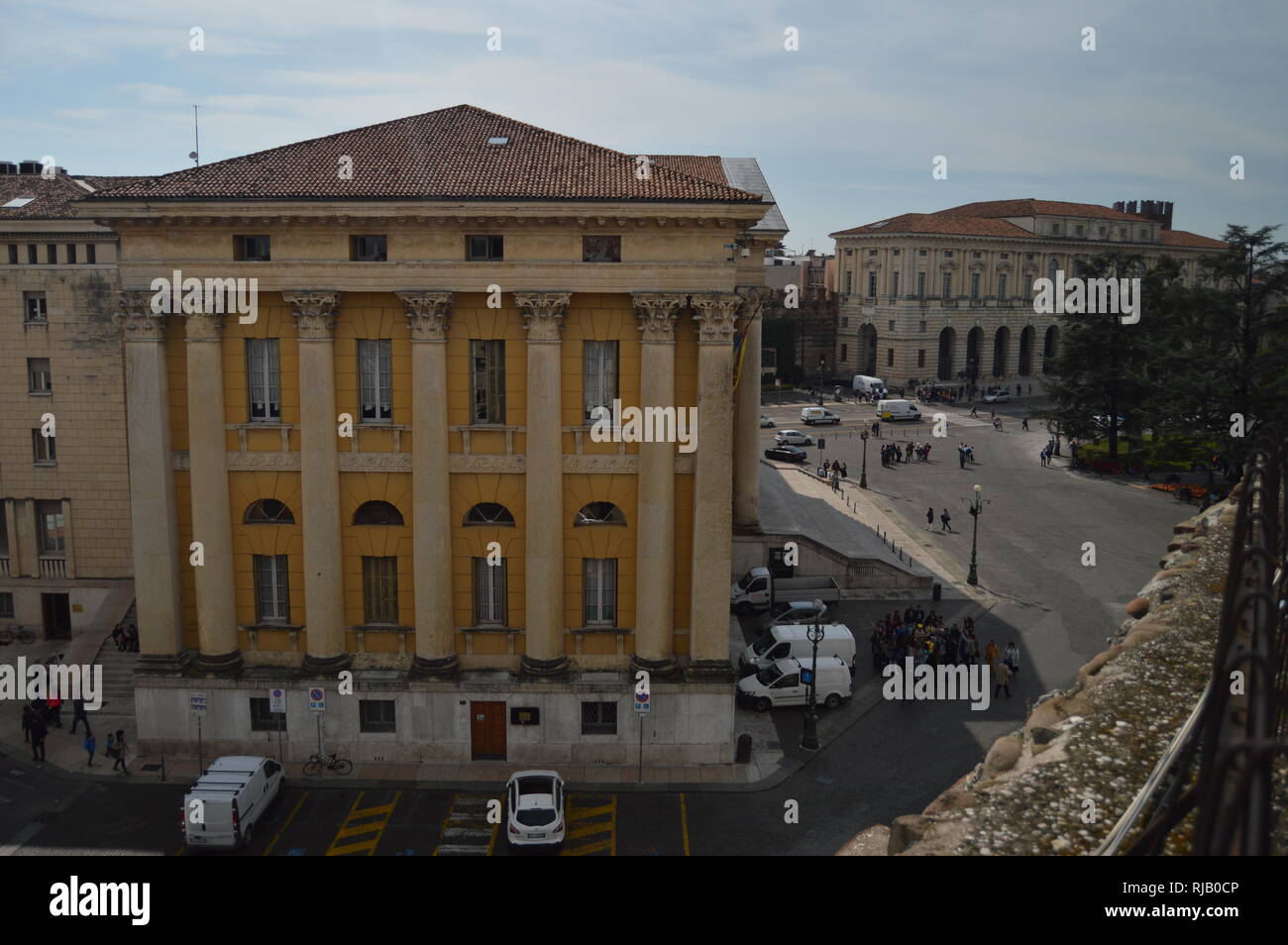 Side Facade Of Verona City Hall Photographed From Inside The Verona