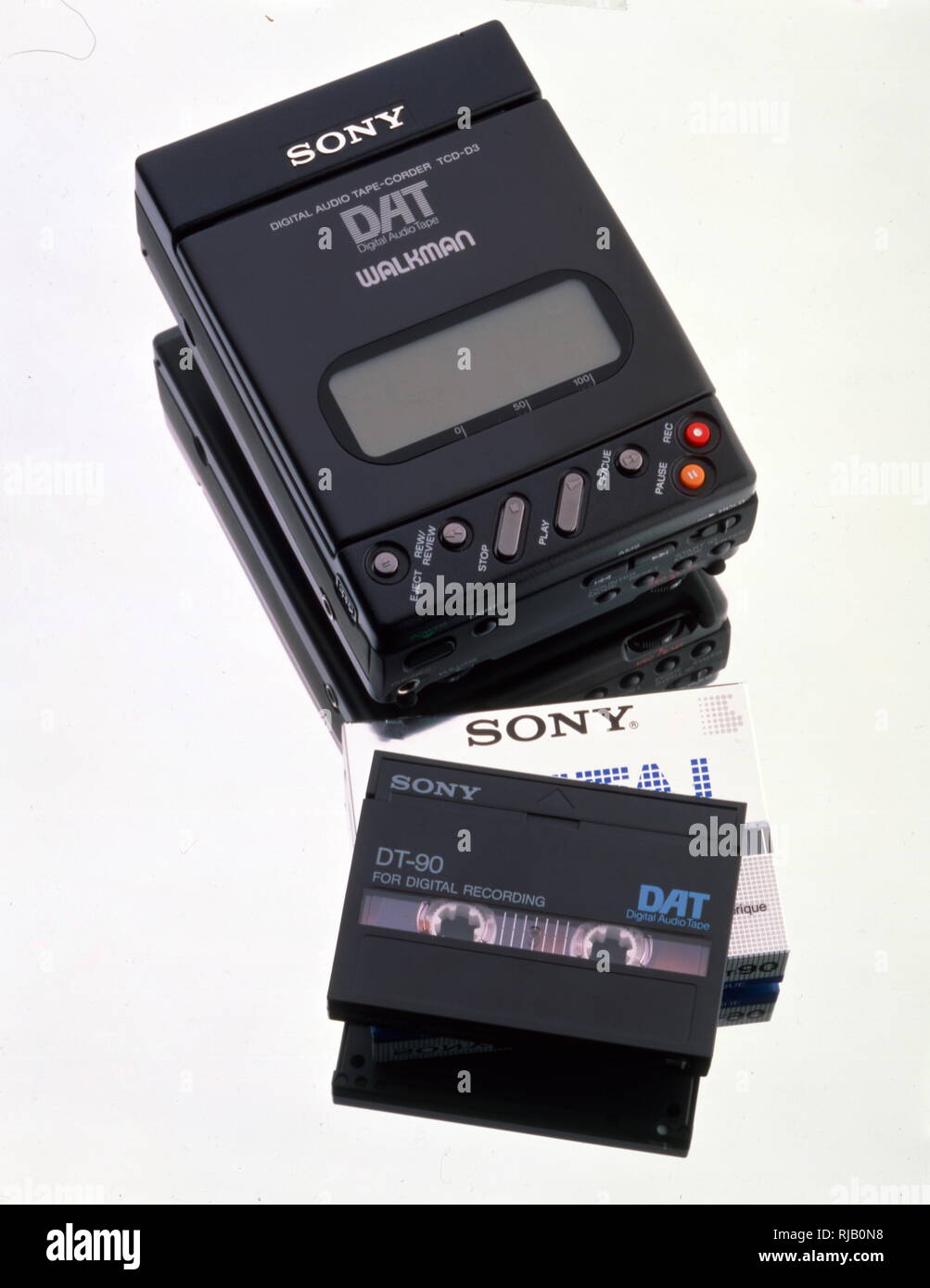 Sony TCD-D3 Digital Audio Tape Recorder and cassette tape; (1991-92). The  TCD-D3 was Sony's first portable DAT Recorder Stock Photo - Alamy