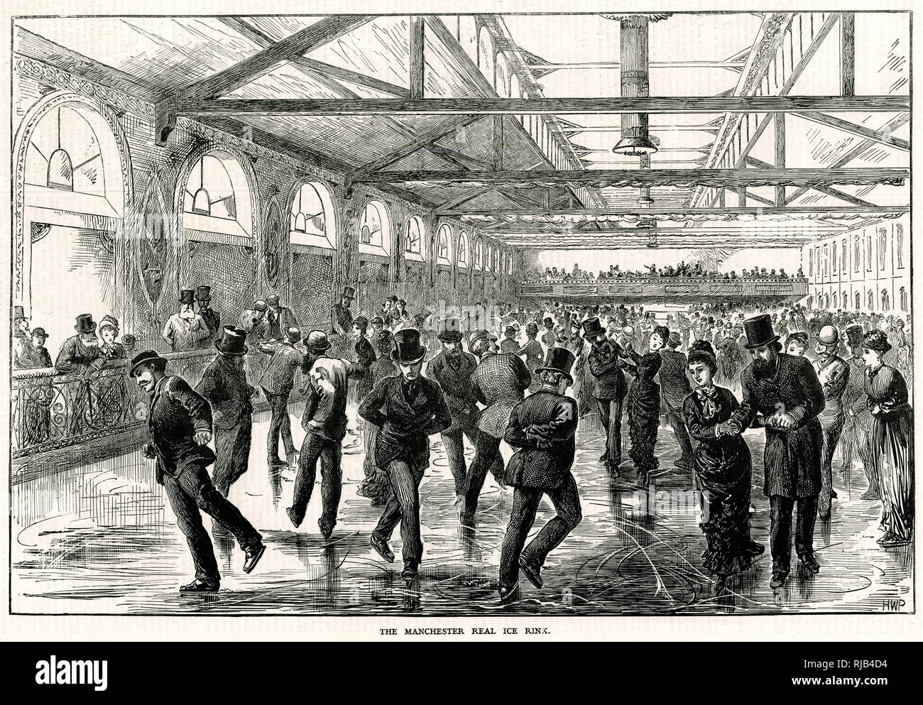 Manchester Real Ice Rink 1877 Stock Photo