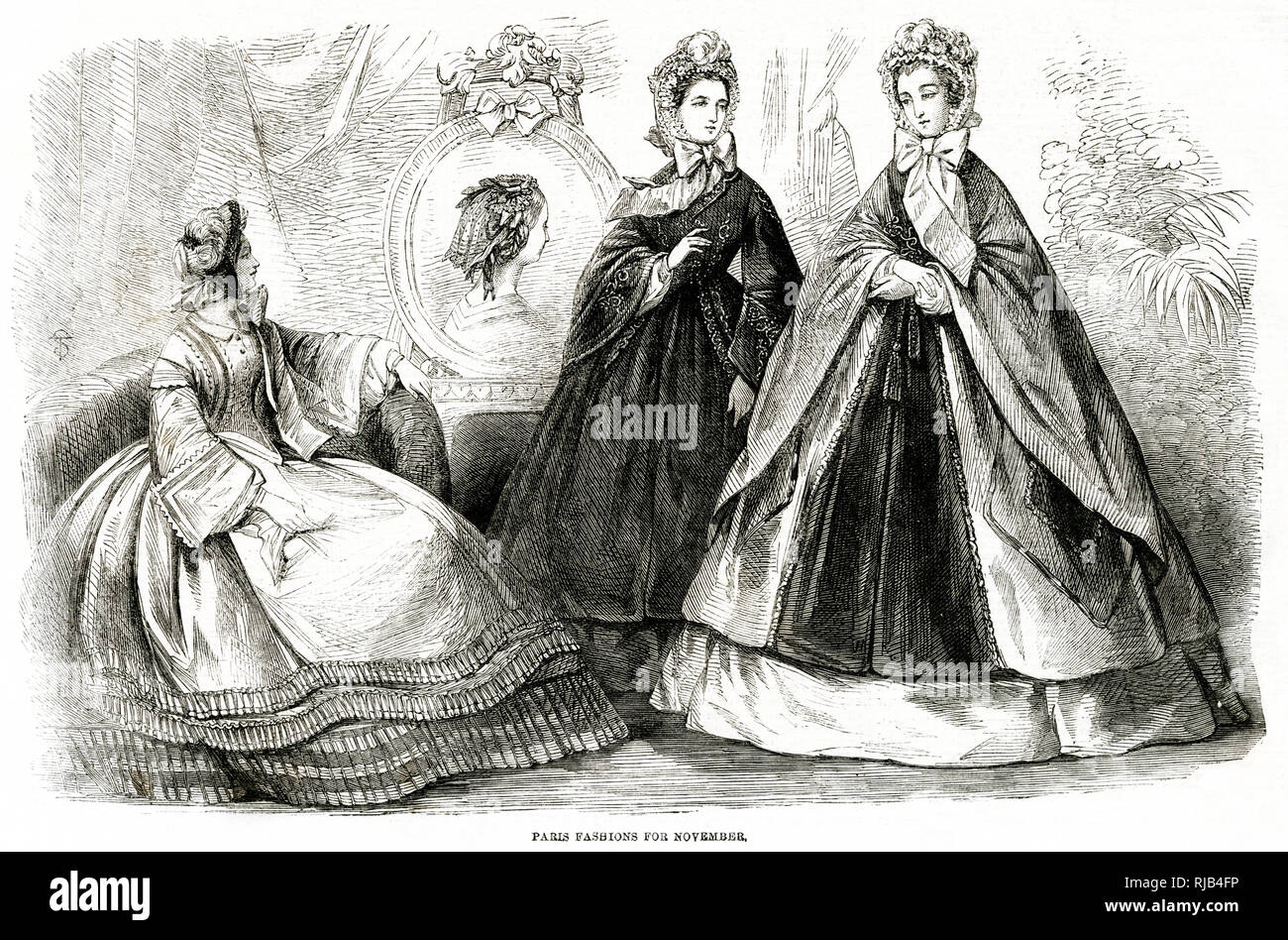 Fashions for November 1861 Stock Photo