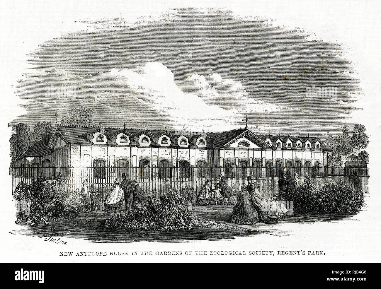 New antelope house - Gardens of Zoological Society 1861 Stock Photo