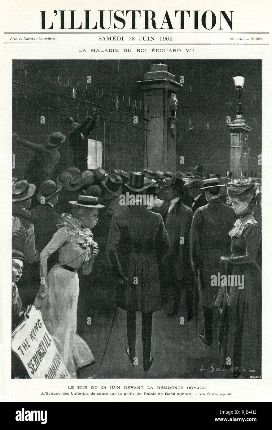 Crowds outside Buckingham Palace, London 1902 Stock Photo