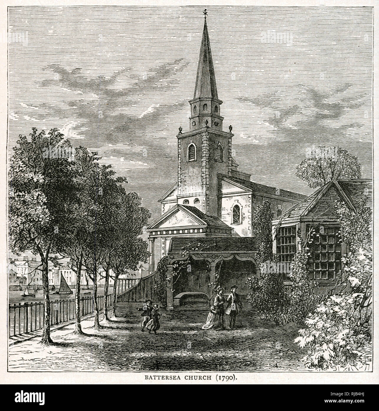 St Mary's Church, Battersea 1790 Stock Photo Alamy