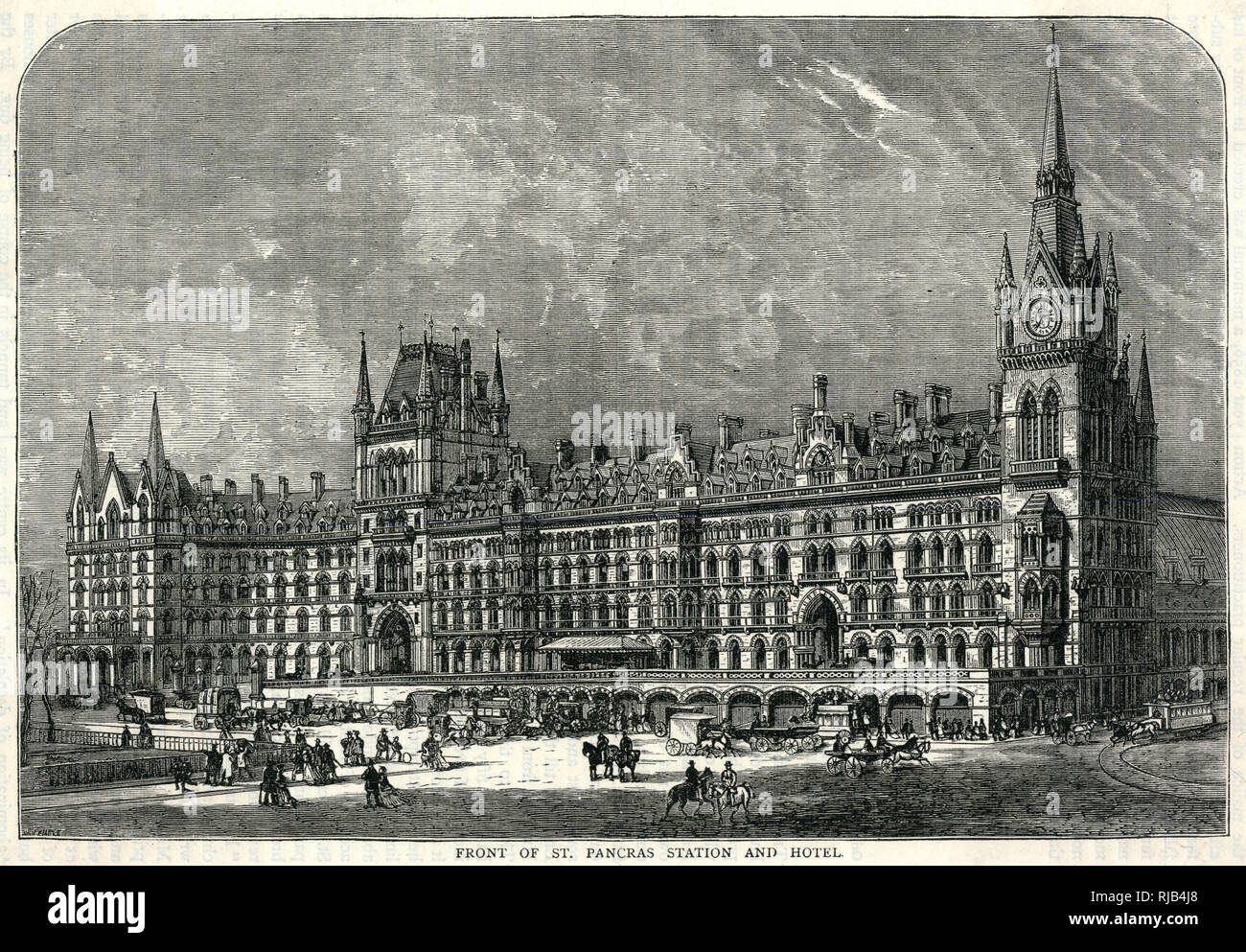 Exterior of St Pancras Station and Hotel. Stock Photo
