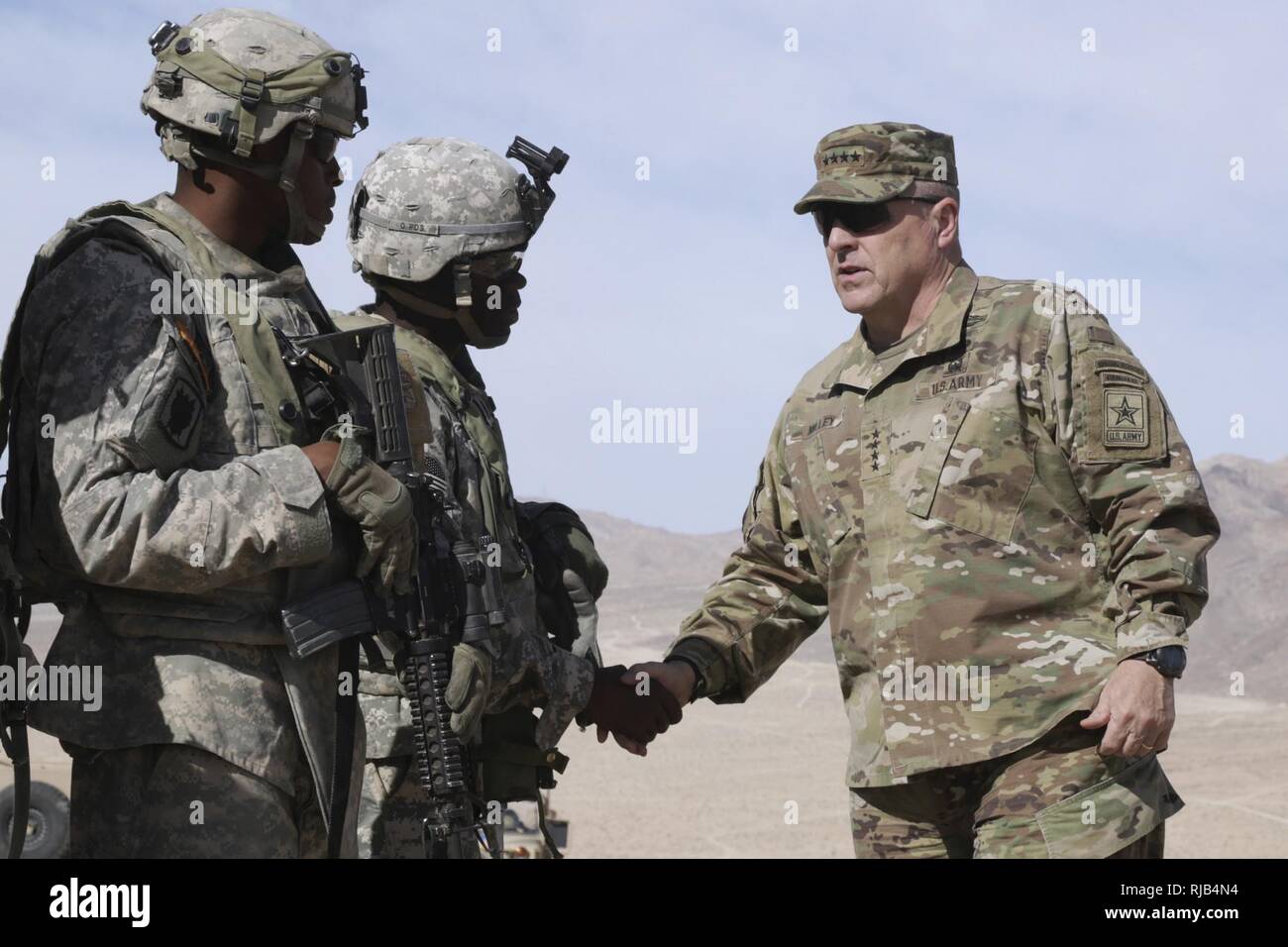 U.S. Army Chief of Staff Gen. Mark A. Milley visits with Soldiers from ...
