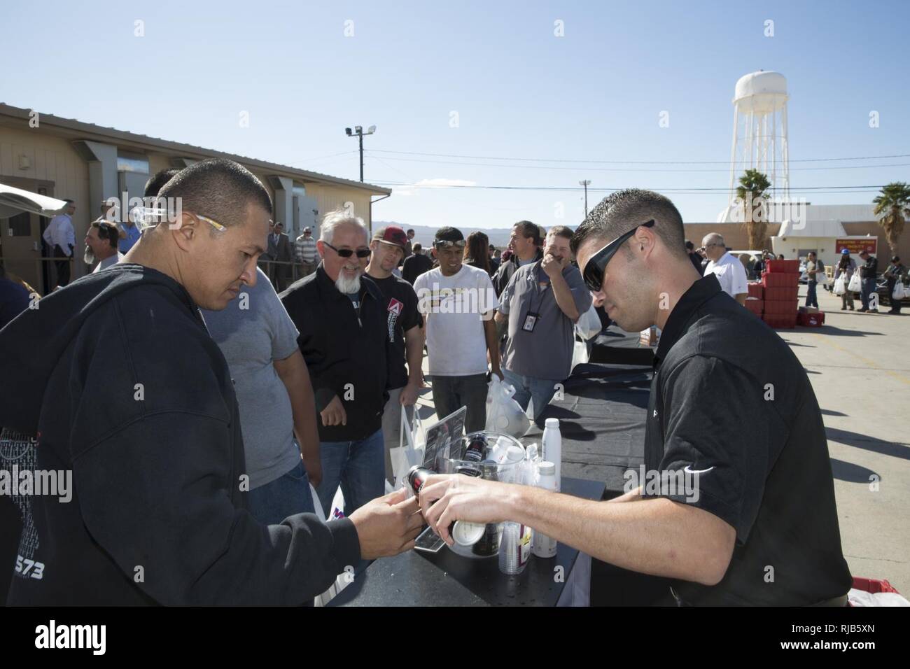 The 400 employees attending the opening of the MCX at Production Plant