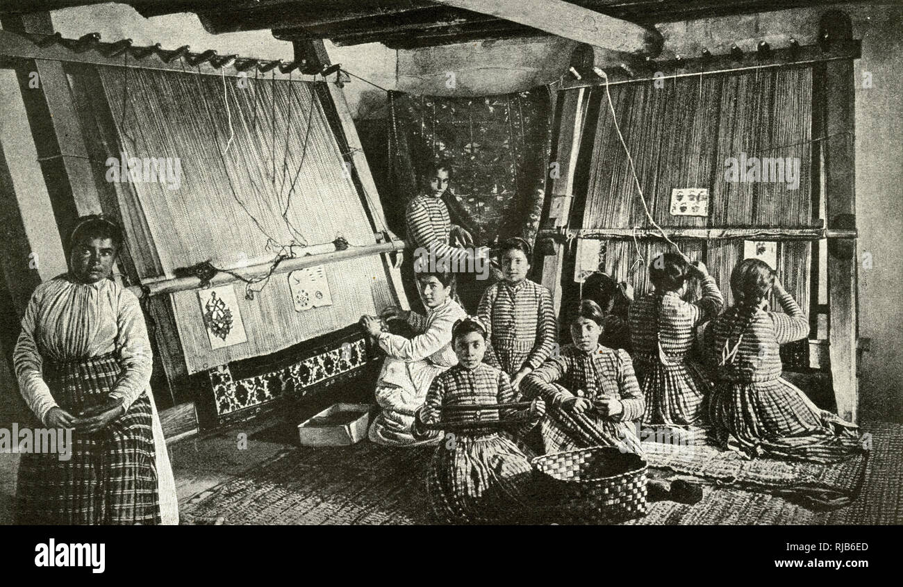 Armenian carpet manufactory, Eastern Kurdistan Stock Photo