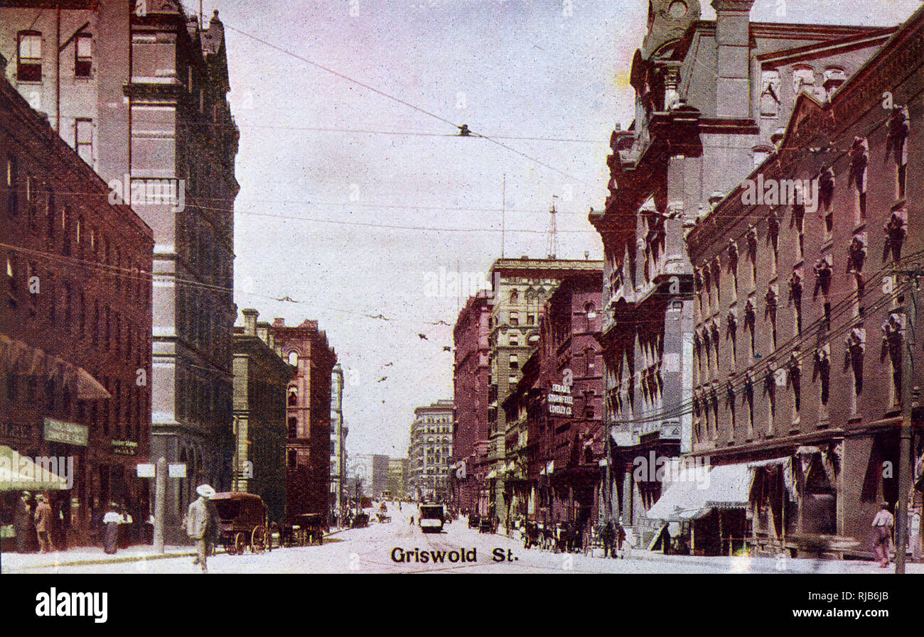 Detroit, Michigan, USA Griswold Street Stock Photo Alamy