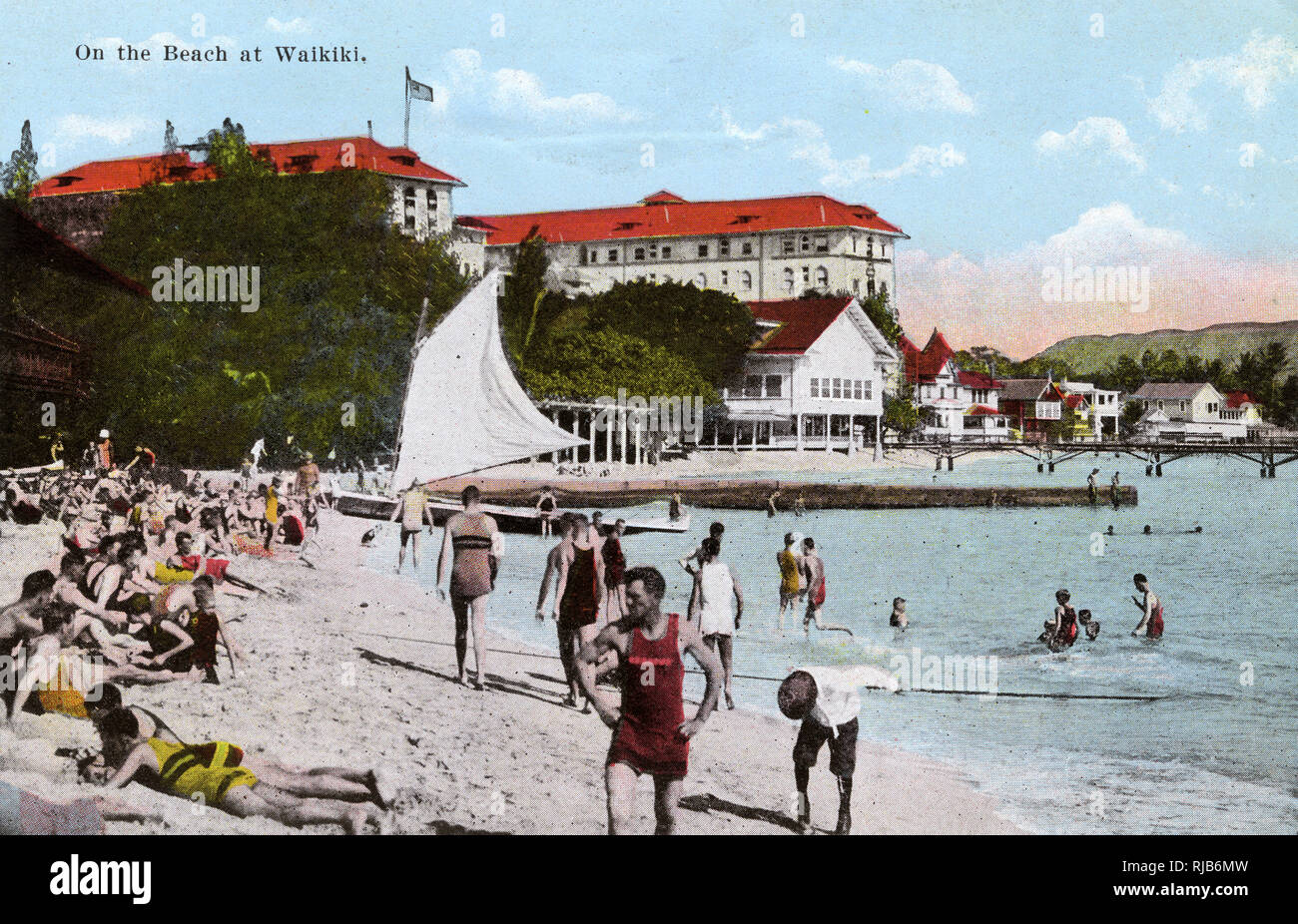 Waikiki beach 1920s hi-res stock photography and images - Alamy
