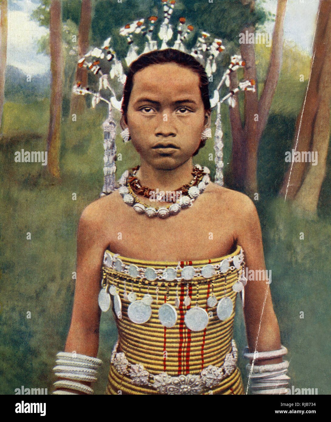 Young Sea Dayak or Iban woman, Borneo, SE Asia Stock Photo