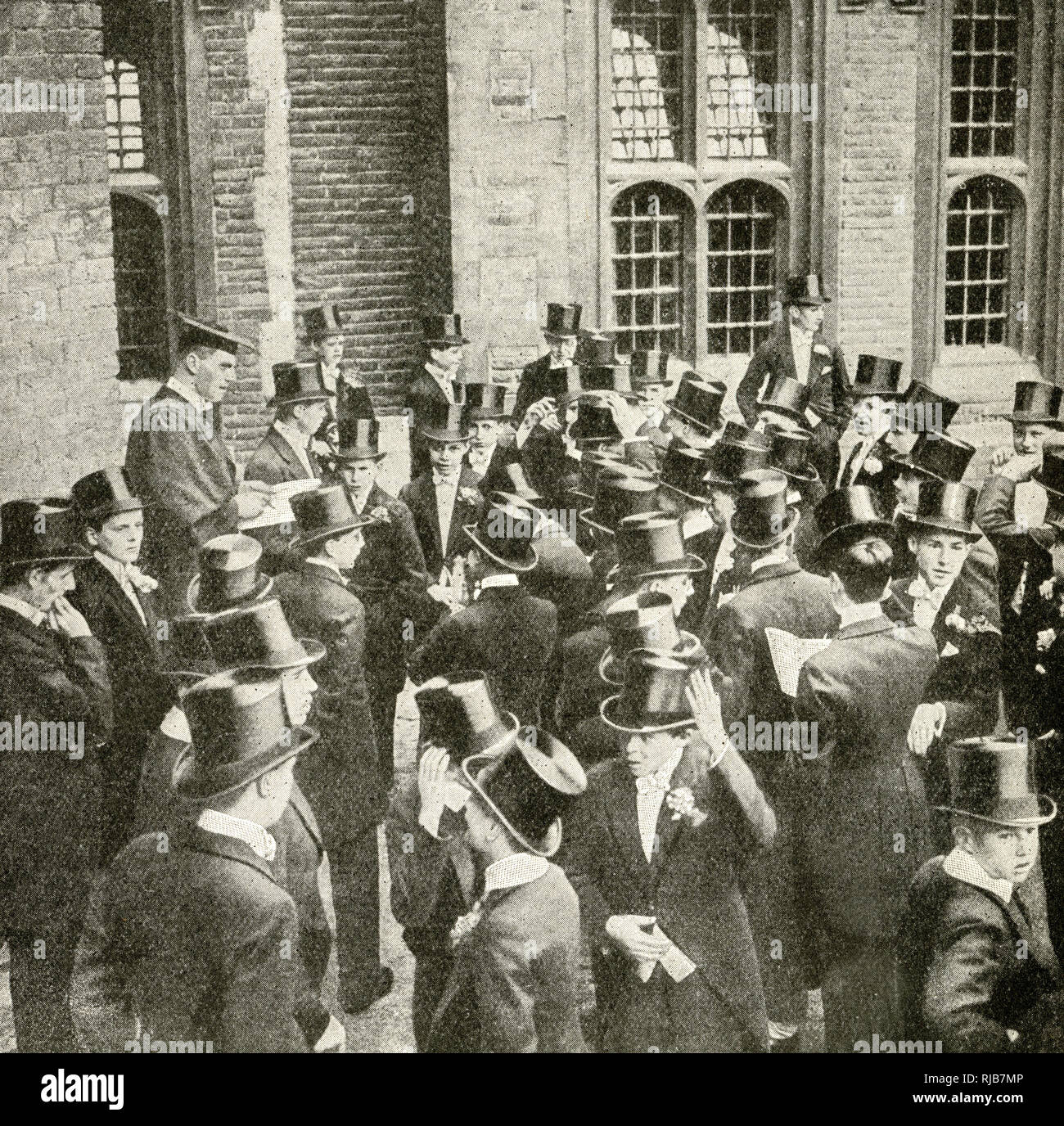 Roll call of Etonians on 4 June, Eton School, Berkshire Stock Photo