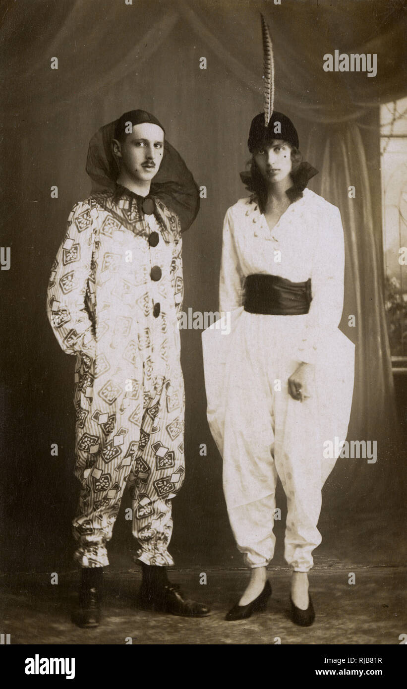 Vintage Clown Lady Costume Fancy Dress