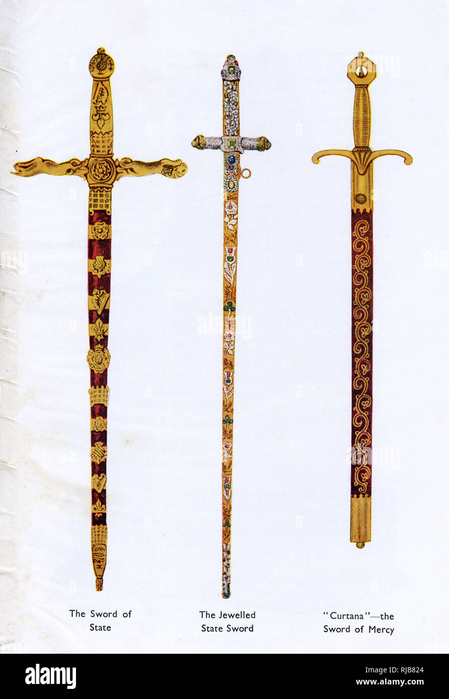 Three Swords of State Crown Jewels Stock Photo Alamy