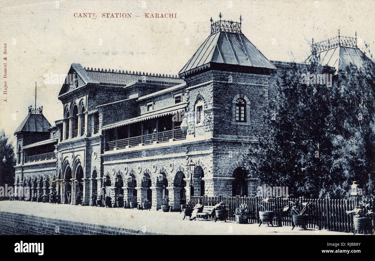 Cantonment Railway Station, Karachi, British India Stock Photo Alamy