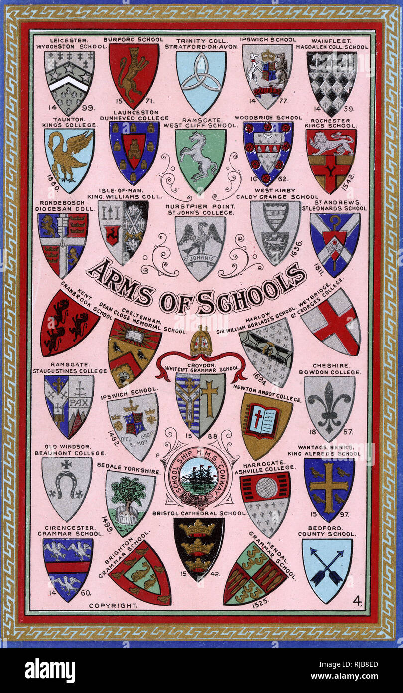 Coats of Arms for Schools and Colleges Stock Photo Alamy
