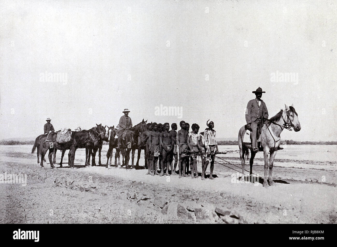 Mounted police constable with cattle killers, Australia Stock Photo