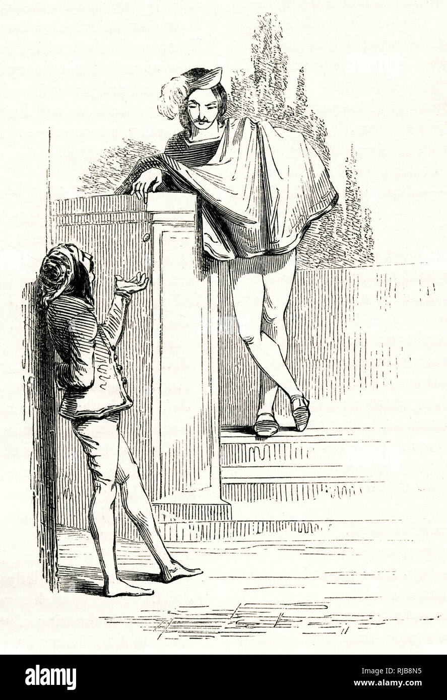 Illustration, Two Gentlemen of Verona, William Shakespeare Stock Photo