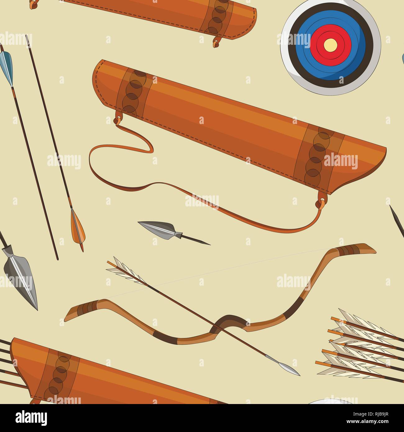 Shooting with bow pattern. Vector illustration EPS 10 Stock Vector