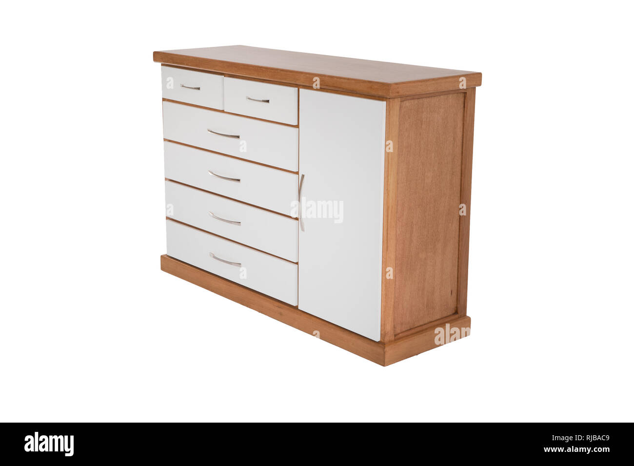 White wooden chest of drawers isolated on white background Stock Photo ...