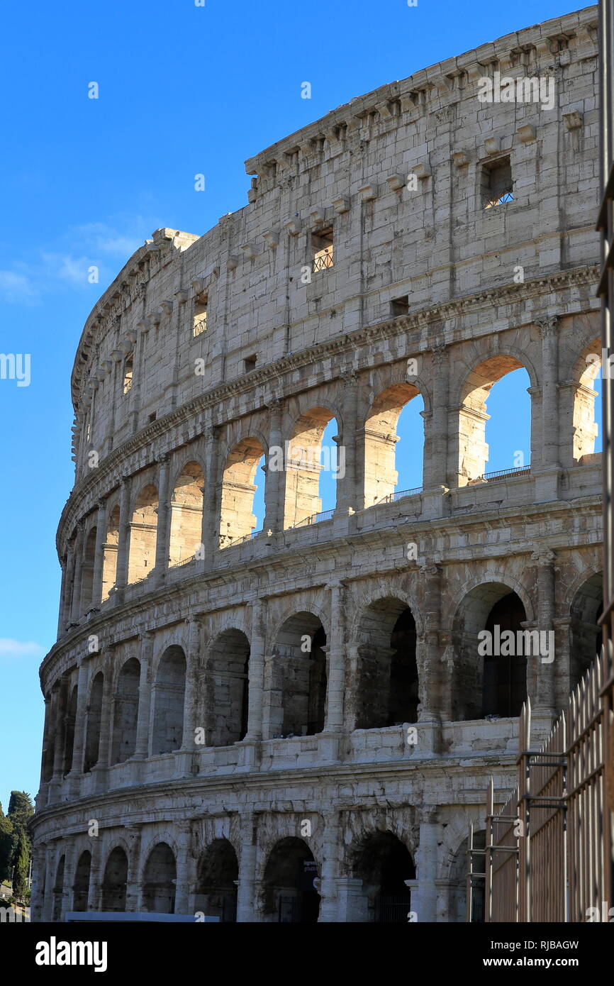 View of the Colosseum, Italy. View of Rome's famous ancient arena from ...