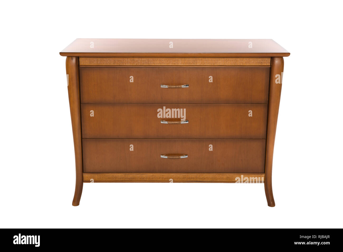 Wooden chest of drawers isolated on white background Stock Photo - Alamy