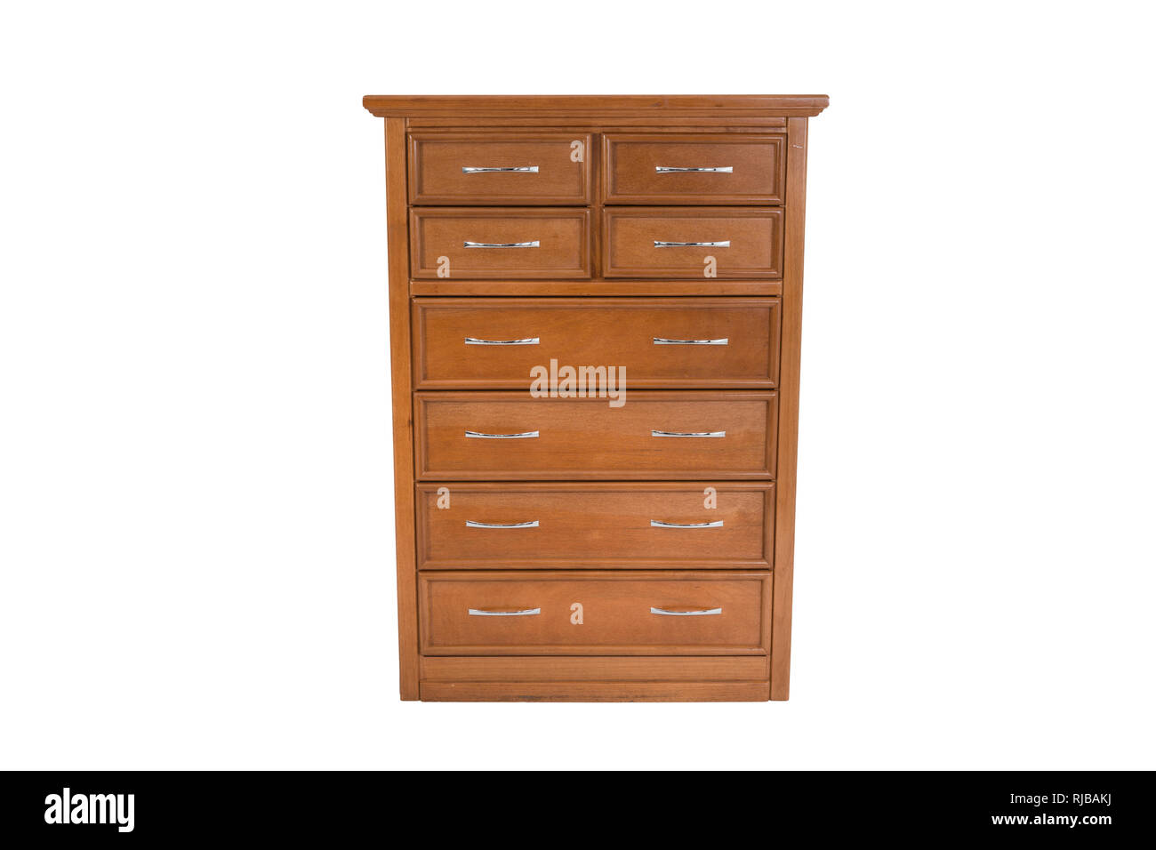 Wooden chest of drawers isolated on white background Stock Photo - Alamy