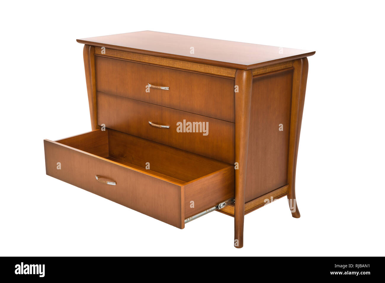 Wooden chest of drawers isolated on white background Stock Photo - Alamy