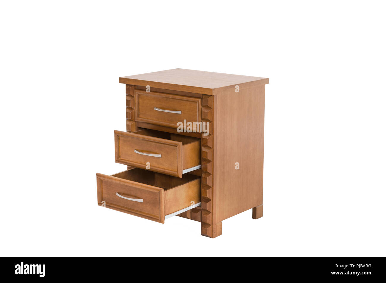 Wooden chest of drawers isolated on white background Stock Photo - Alamy