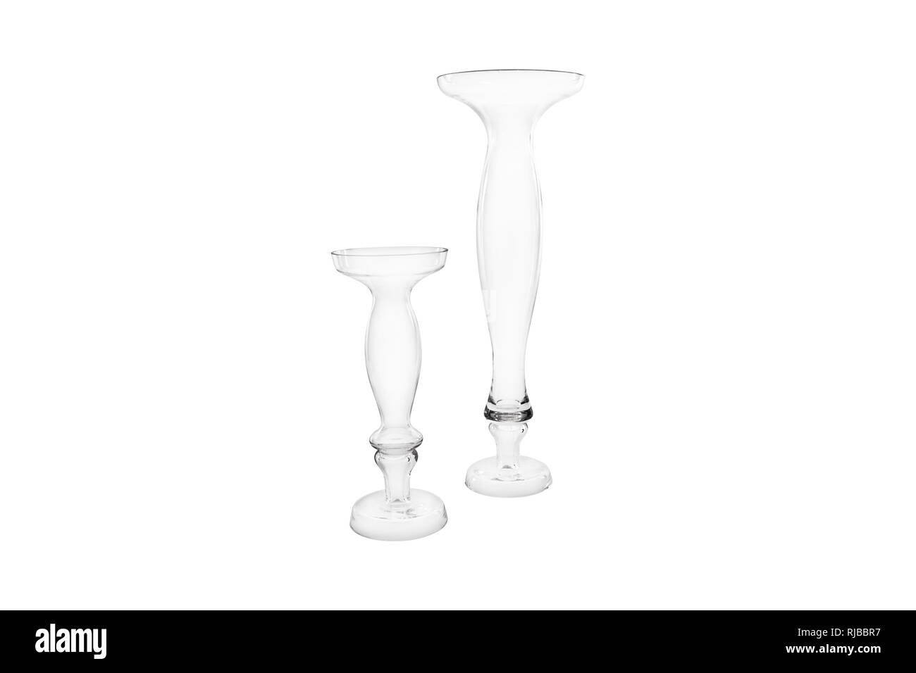 Elegant glass vase isolated on a white background (glass, empty, vase ...