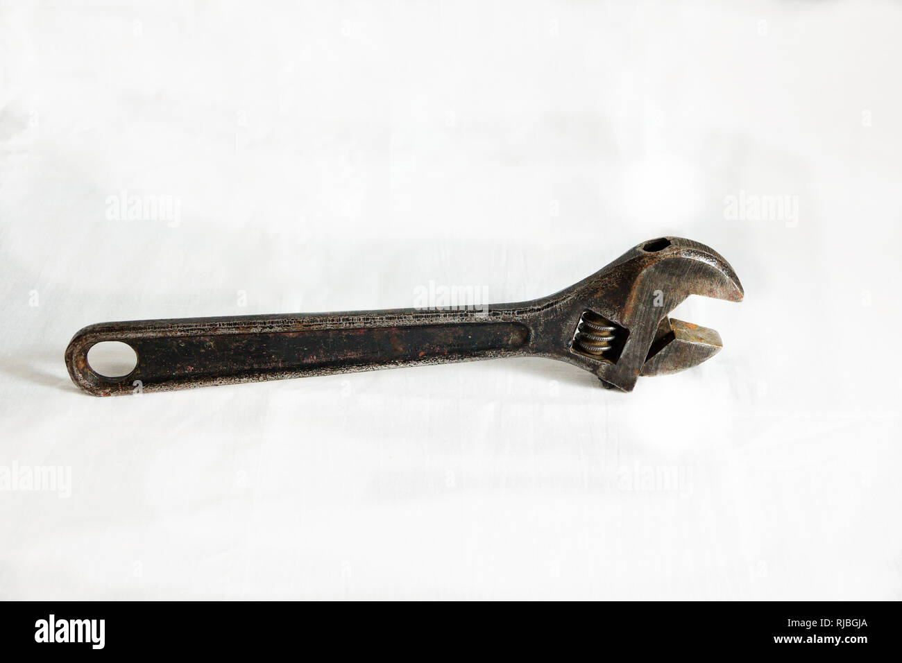Adjustable horn wrench of variable size' Swedish ' type isolated by white background. Stock Photo