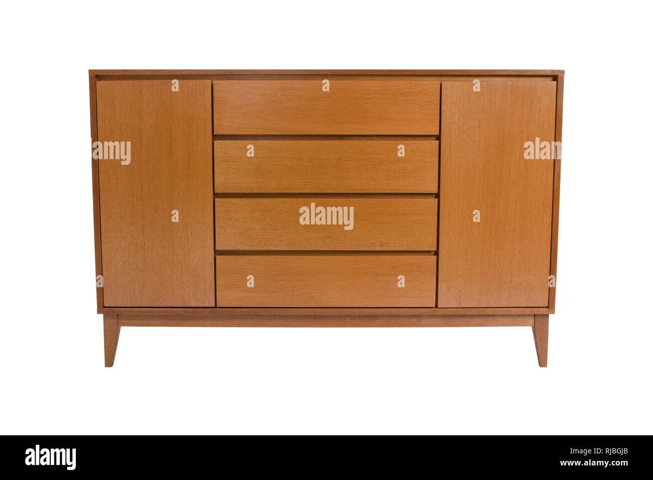 Wooden chest of drawers isolated on white background Stock Photo - Alamy