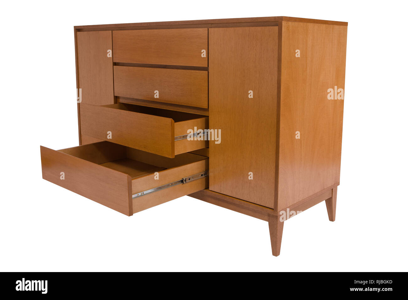 Wooden chest of drawers isolated on white background Stock Photo - Alamy