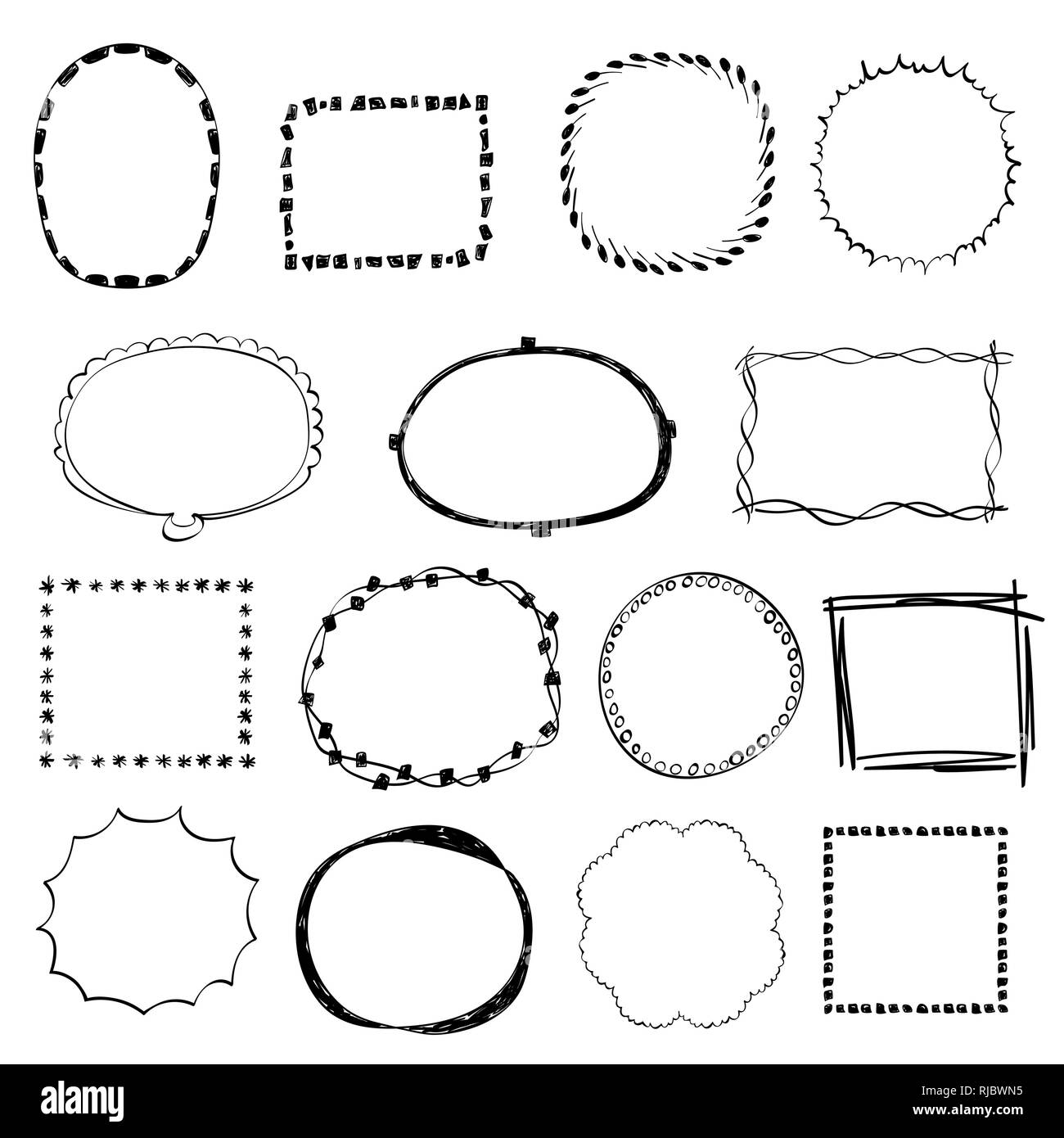 Frames Hand Drawn Rectangle High Resolution Stock Photography and ...