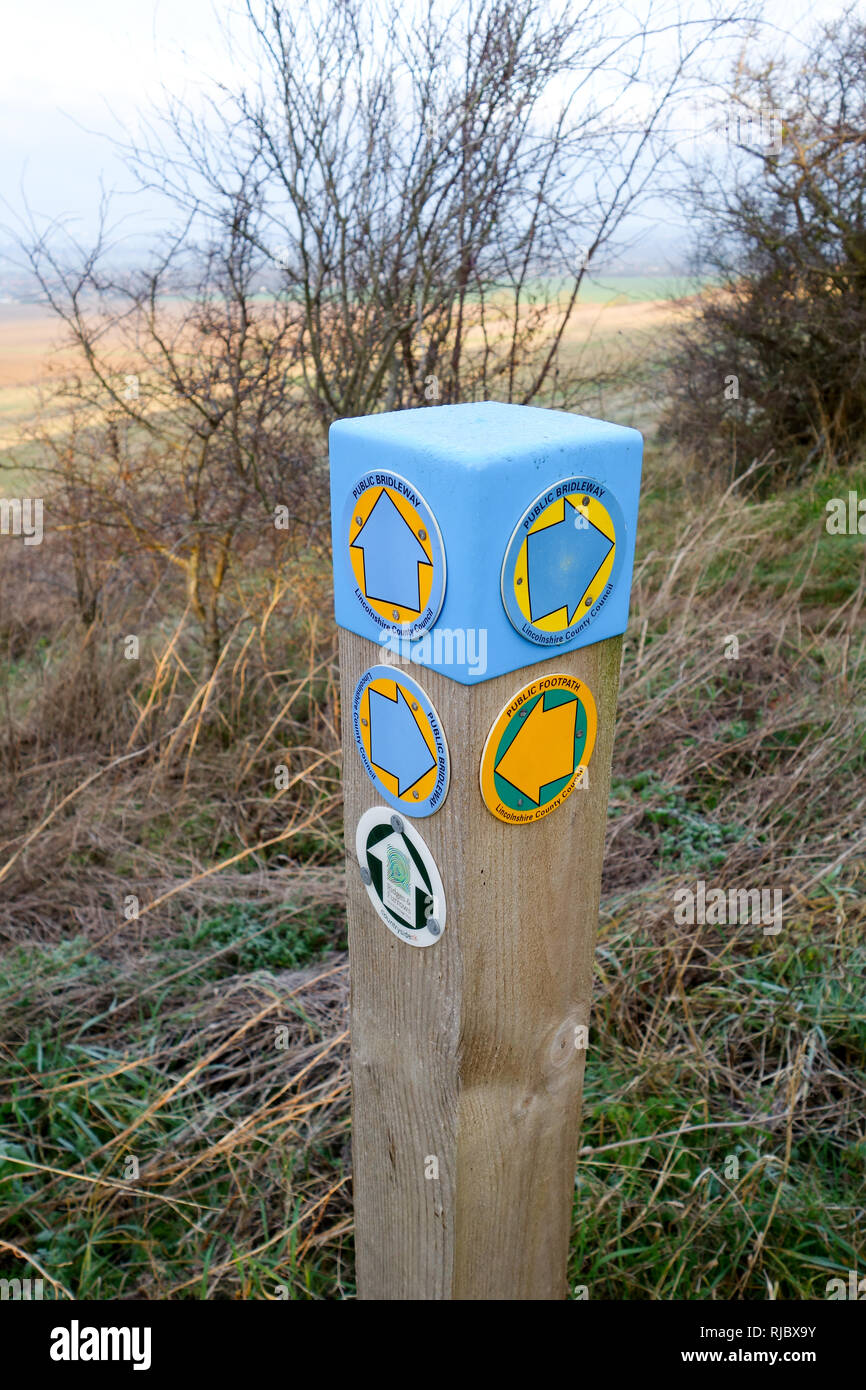 Footpath Signs, Viking Way, Waddington Stock Photo Alamy