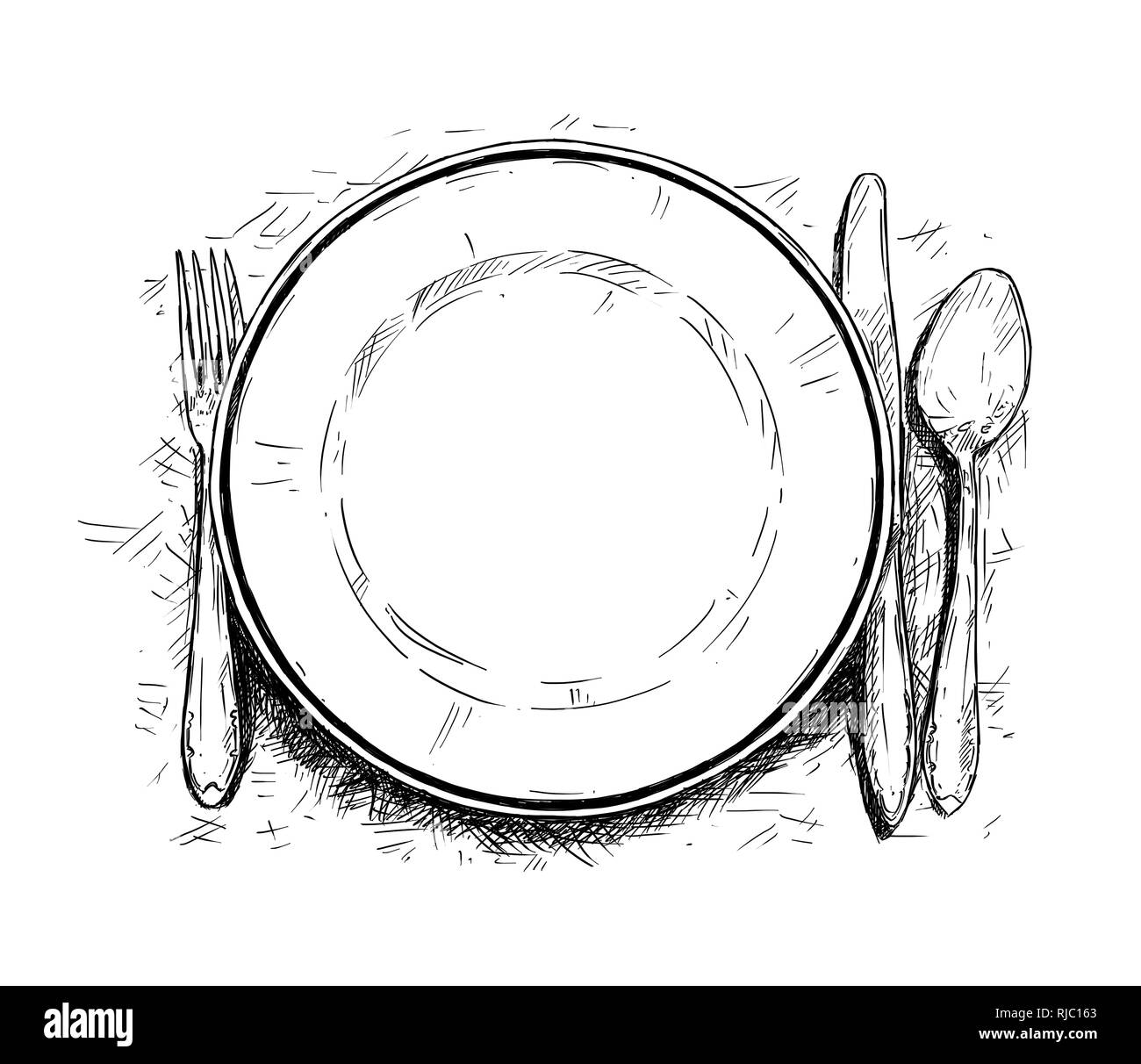 Empty Dishes Set Stock Illustration - Download Image Now - Plate, Drawing -  Art Product, Illustration - iStock