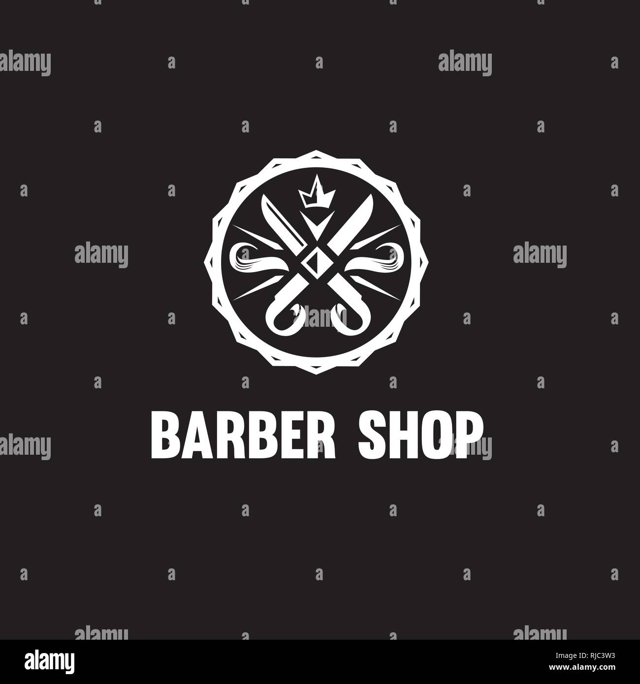 barber shop logo template stock vector image art alamy https www alamy com barber shop logo template image235065071 html