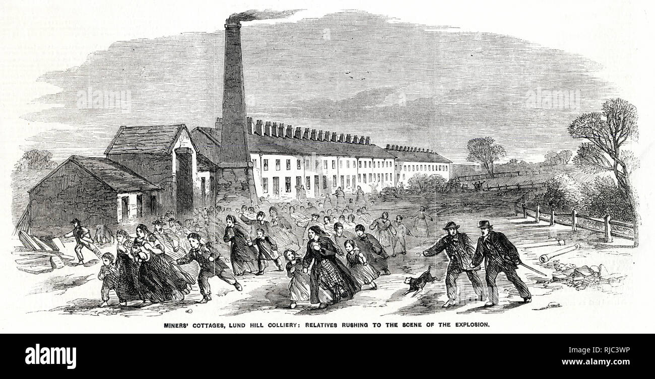 Lung Hill Colliery explosion -  rushing to scene 1857 Stock Photo