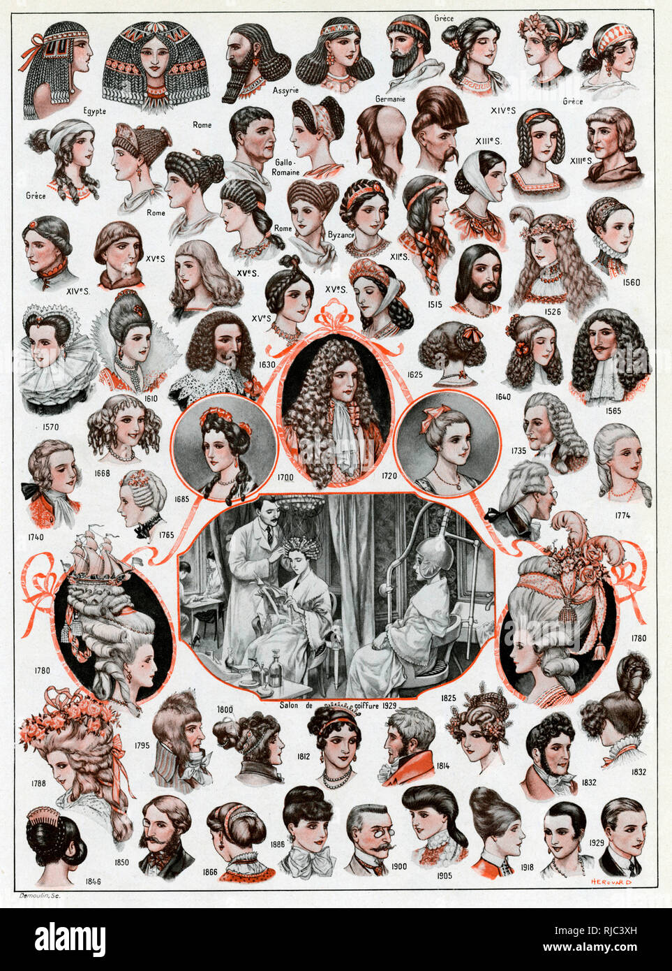 Hairstyles through the ages Stock Photo - Alamy