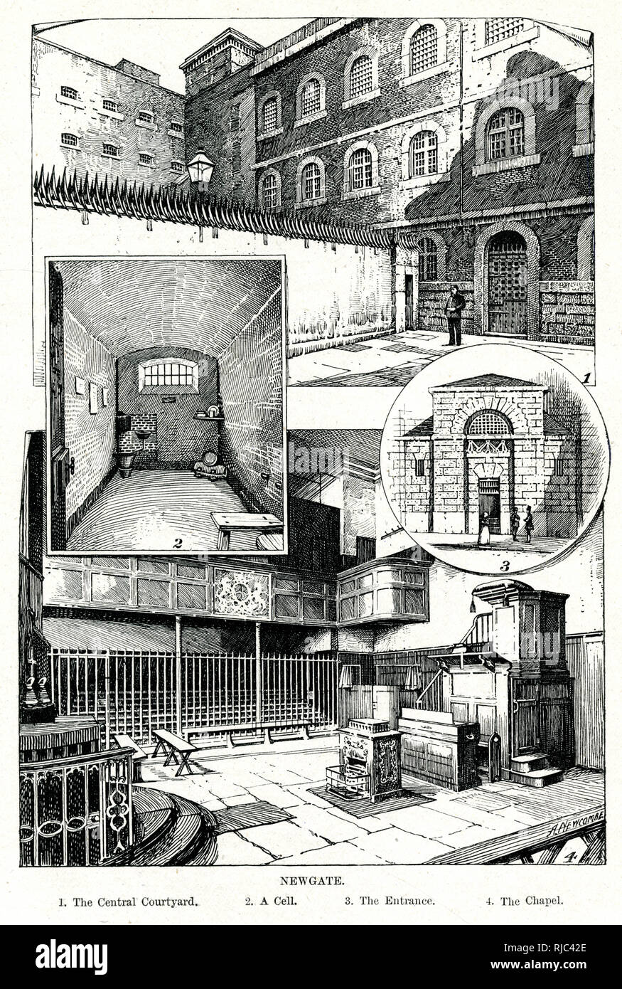 Newgate prison 1896 Stock Photo