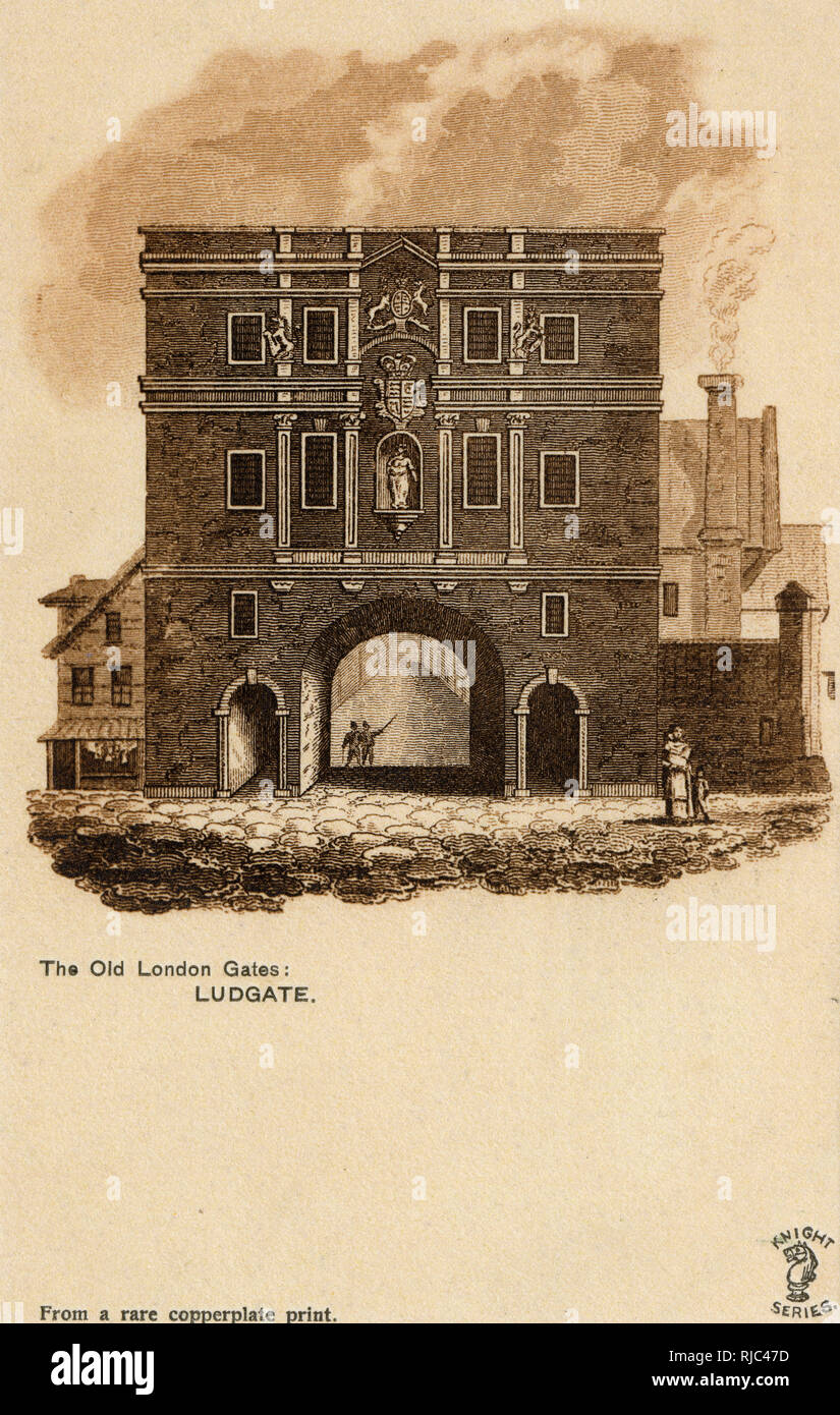 The Old London Gates - Ludgate. Stock Photo