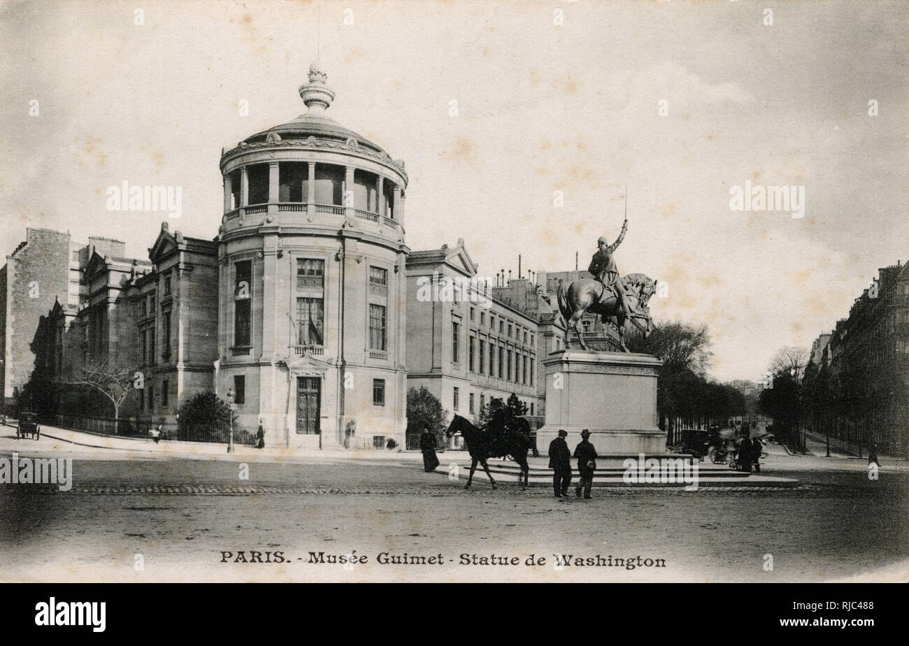 Paris, France Musee Guimet and Washington Statue Stock Photo Alamy