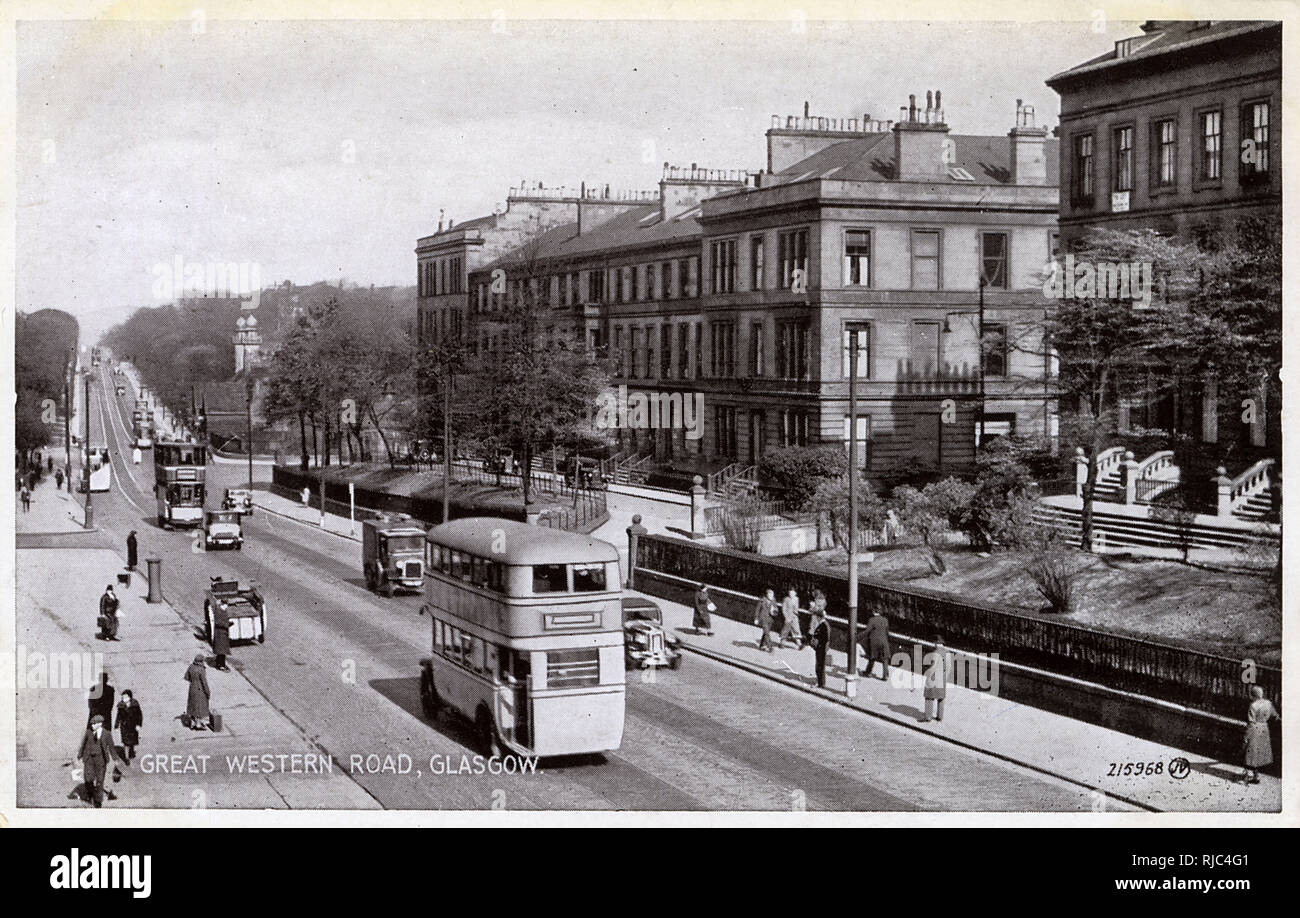 Glasgow, Scotland The Great Western Road Stock Photo Alamy