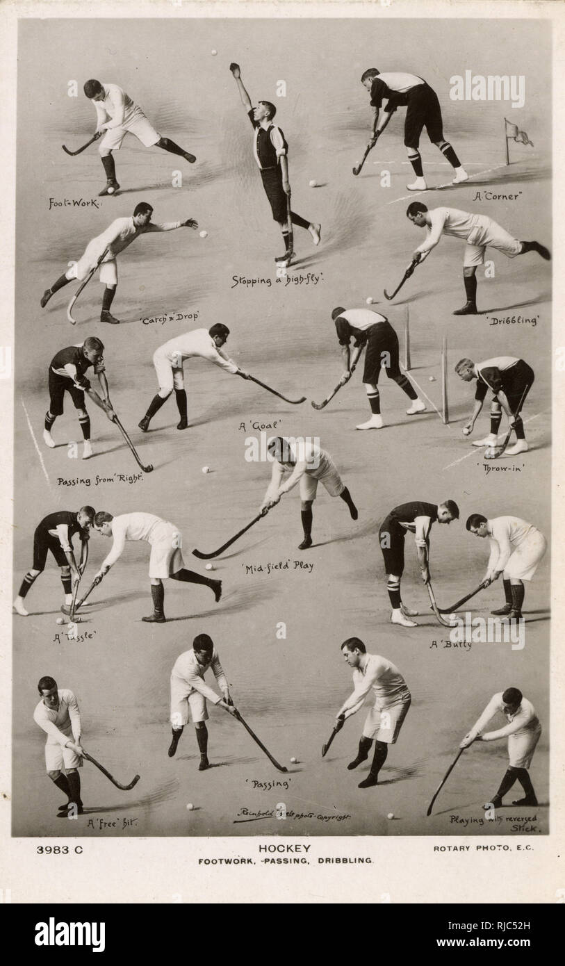 Hockey - Footwork, Dribbling and Passing demonstrated Stock Photo