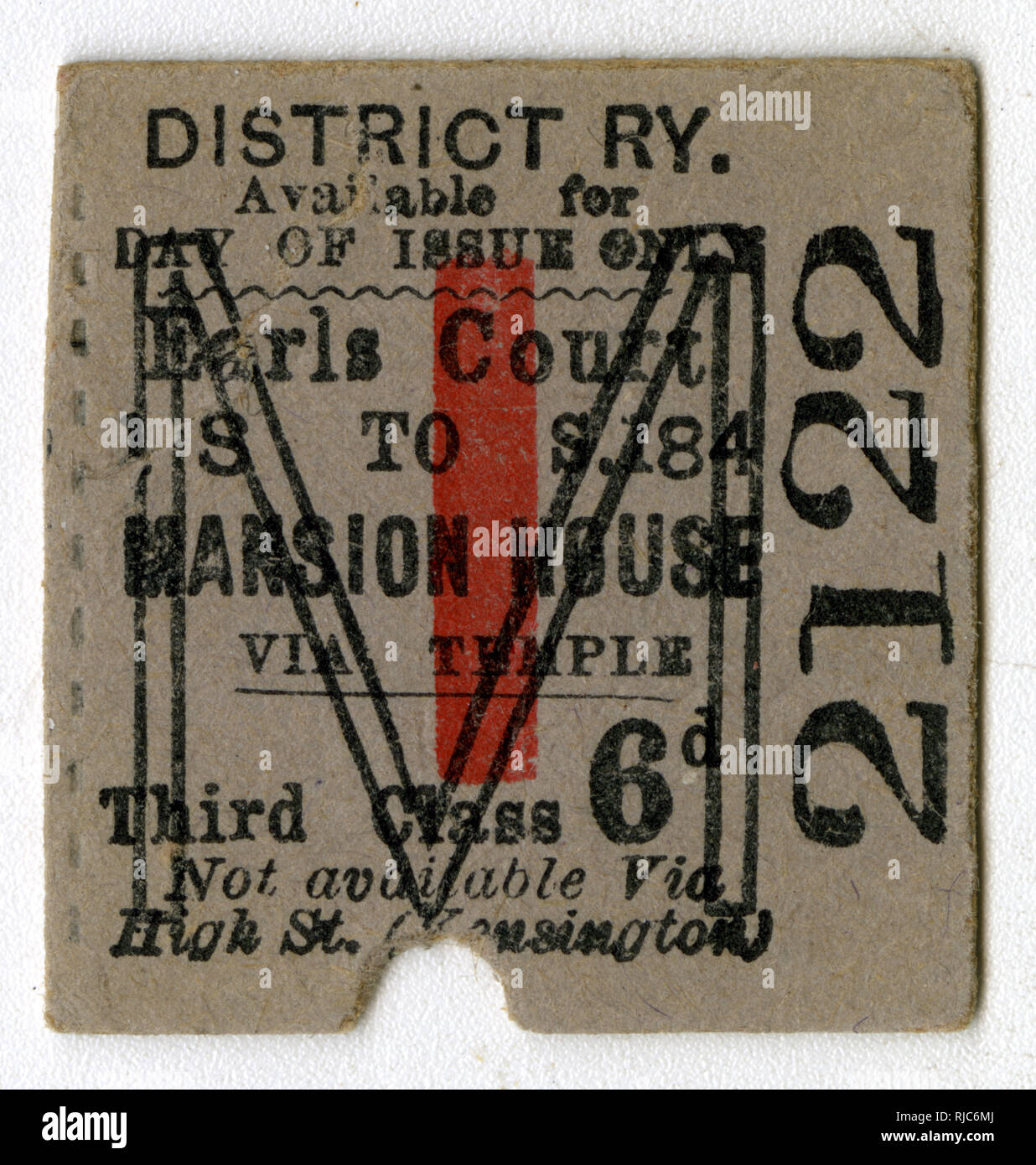 London Underground District Line Single Ticket Stock Photo Alamy