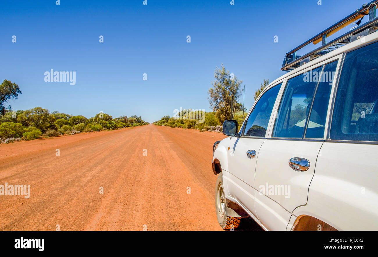 Driving the Red Dirt Roads of the Northern Goldfields Australia's golden Outback Stock Photo