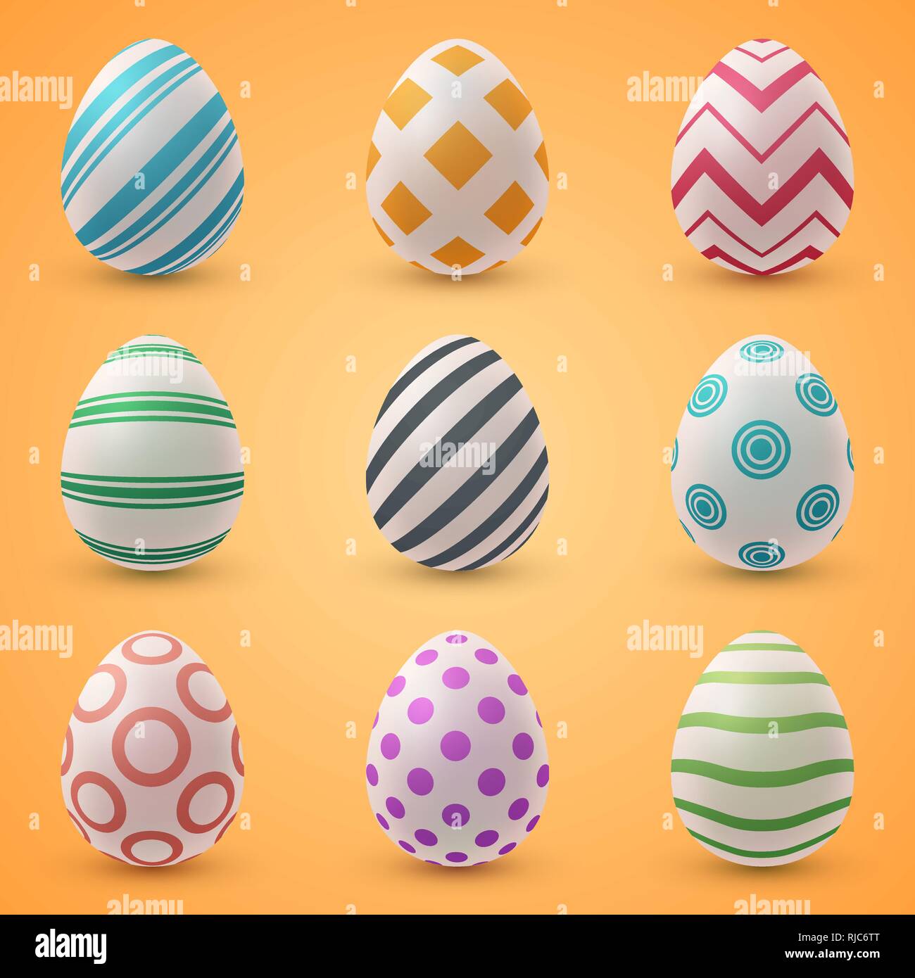Happy easter cartoon. Set egg icon. Stock Vector