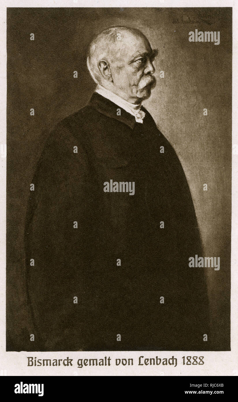 Portrait of Otto von Bismarck painted by Franz von Lenbach Stock Photo