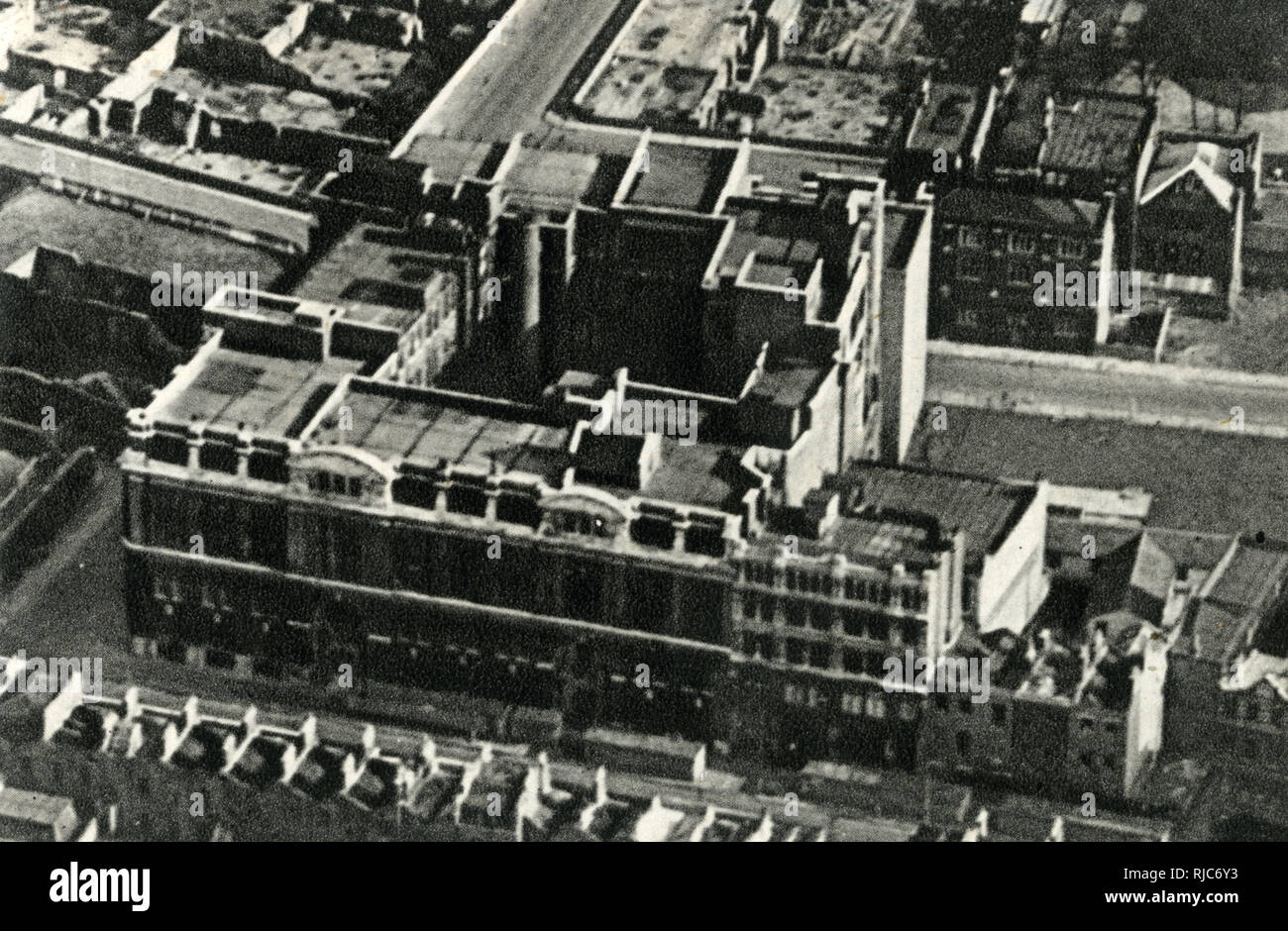 Aerial view of Bovril factory, Old Street, London Stock Photo